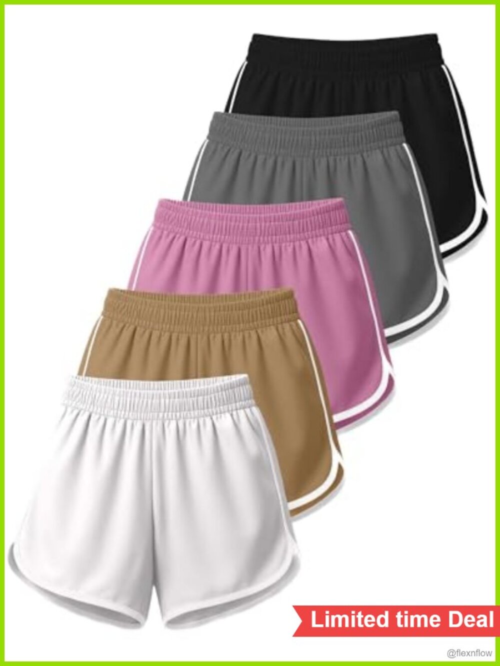 5 Pack Women's Quick Dry Dolphin Shorts Athletic Running Workout Yoga Hiking